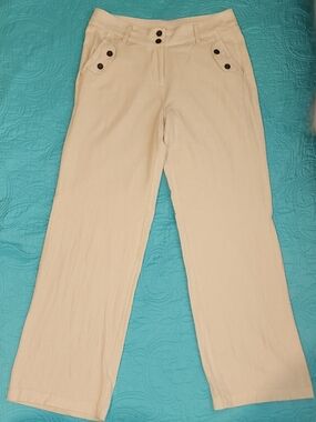 VENUS Cream Wide-Leg Pants